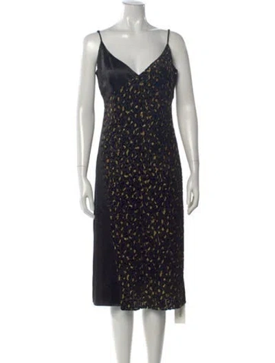 Pre-owned Intermix Animal Print Midi Length Dress W/ Tags In Black