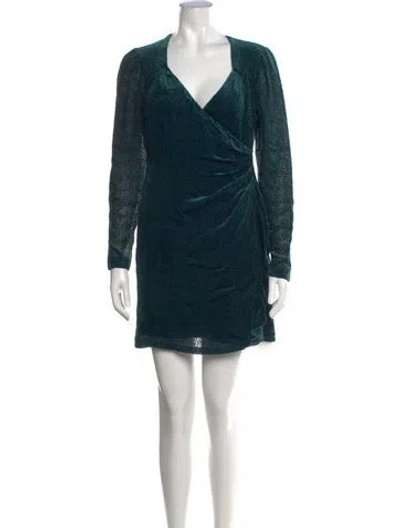 Pre-owned Intermix Animal Print Mini Dress In Green