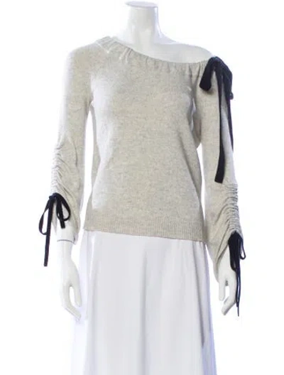 Pre-owned Intermix Asymmetrical Sweater In Gray