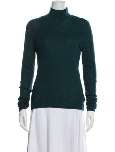 Pre-owned Intermix Baby Alpaca Turtleneck Sweater In Blue