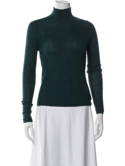 Pre-owned Intermix Baby Alpaca Turtleneck Sweater In Blue
