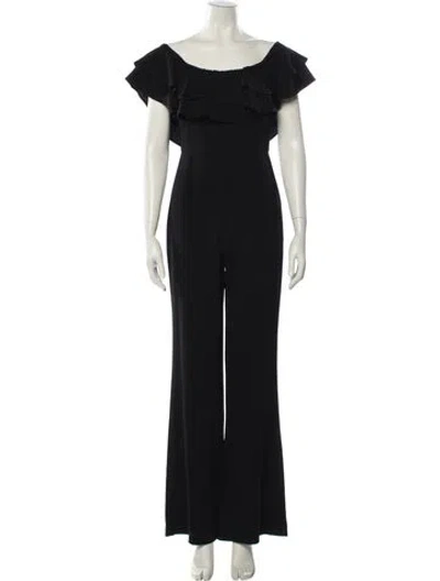 Pre-owned Intermix Bateau Neckline Jumpsuit In Black