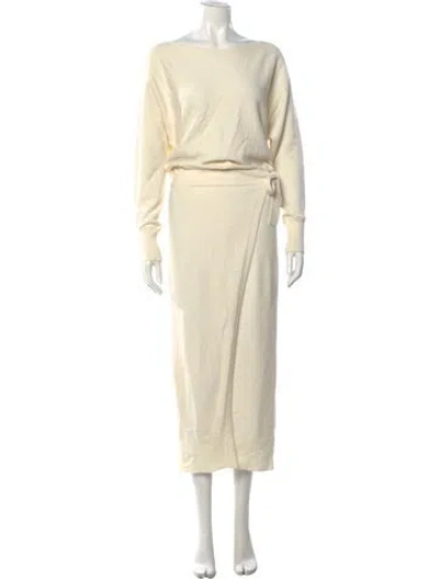 Pre-owned Intermix Bateau Neckline Long Dress In Neutrals