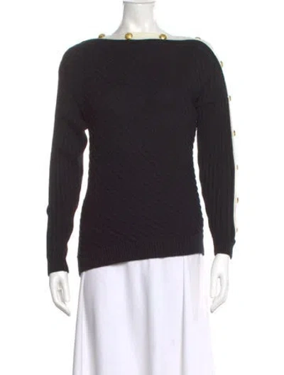 Pre-owned Intermix Bateau Neckline Sweater In Black