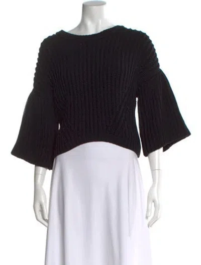 Pre-owned Intermix Bateau Neckline Sweater In Black