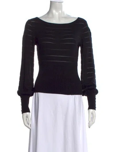 Pre-owned Intermix Bateau Neckline Sweater In Black