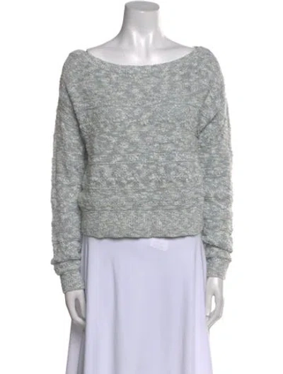 Pre-owned Intermix Bateau Neckline Sweater In Blue