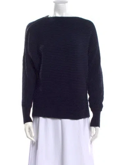 Pre-owned Intermix Bateau Neckline Sweater In Blue