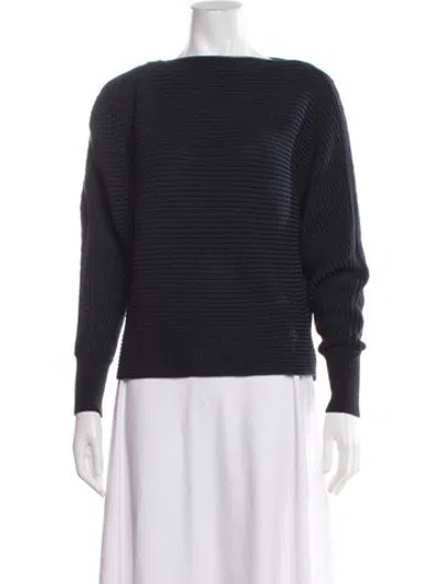 Pre-owned Intermix Bateau Neckline Sweater In Blue