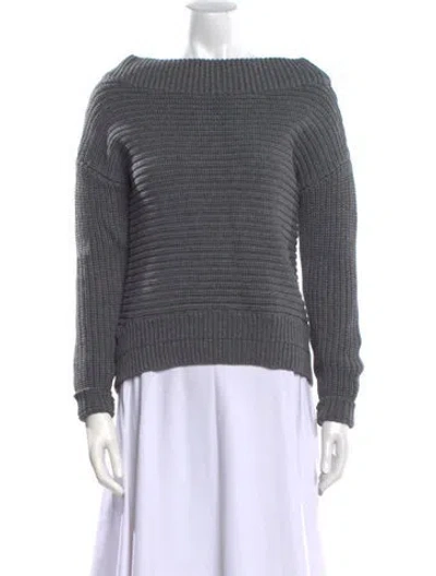 Pre-owned Intermix Bateau Neckline Sweater In Gray