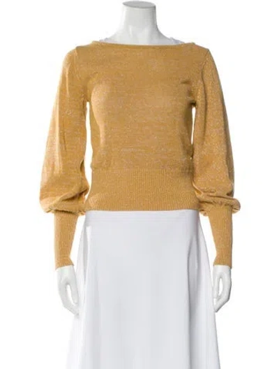 Pre-owned Intermix Bateau Neckline Sweater In Green