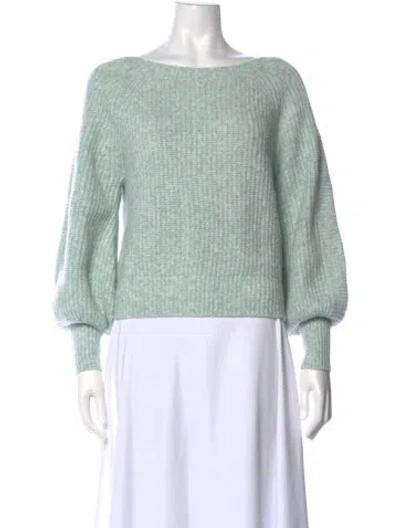 Pre-owned Intermix Bateau Neckline Sweater In Green
