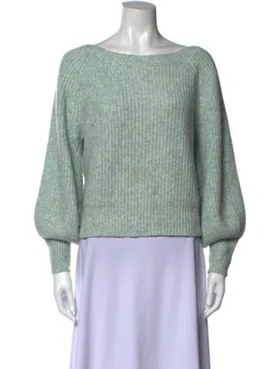 Pre-owned Intermix Bateau Neckline Sweater In Green
