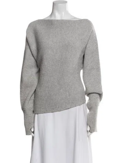Pre-owned Intermix Bateau Neckline Sweater In Grey