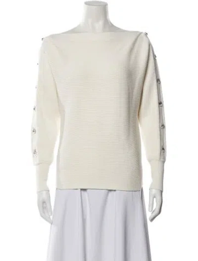 Pre-owned Intermix Bateau Neckline Sweater In Neutral