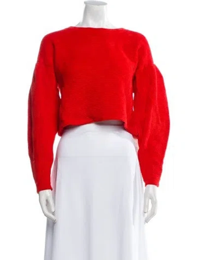 Pre-owned Intermix Bateau Neckline Sweater In Red