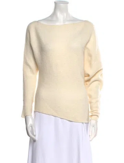 Pre-owned Intermix Bateau Neckline Sweater In White