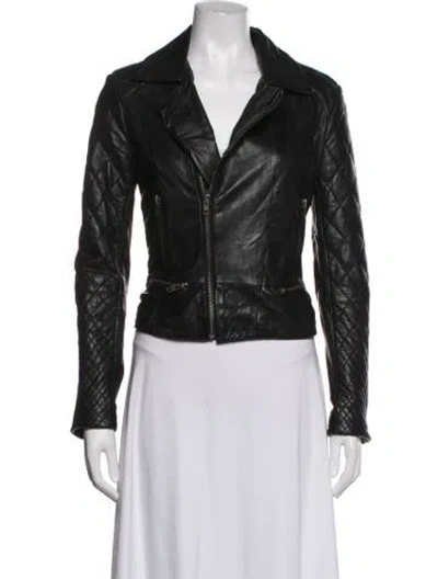 Pre-owned Intermix Biker Jacket In Black