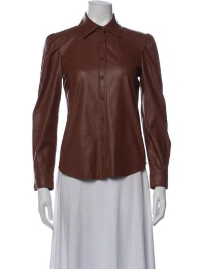 Pre-owned Intermix Biker Jacket In Brown