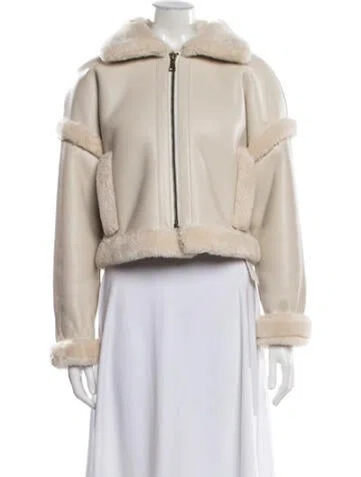 Pre-owned Intermix Biker Jacket In Neutrals