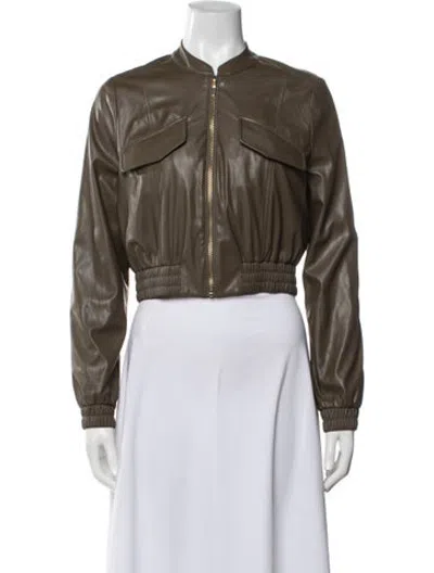Pre-owned Intermix Bomber Jacket In Green