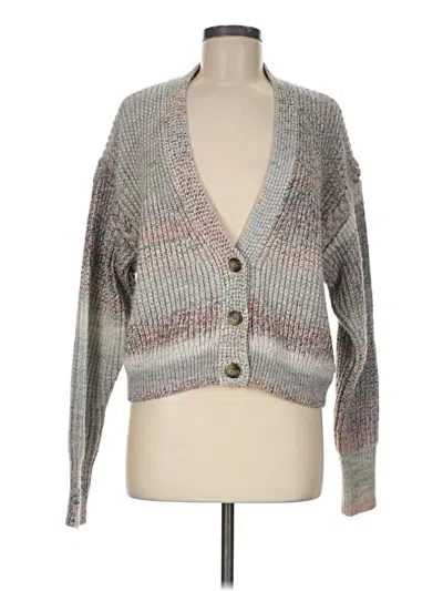 Pre-owned Intermix Cardigan Sweater In Gray