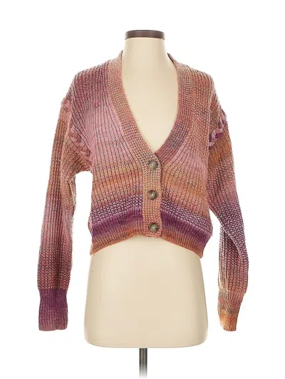 Pre-owned Intermix Cardigan Sweater In Purple