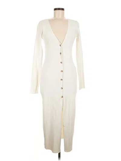 Pre-owned Intermix Cardigan Sweater In White