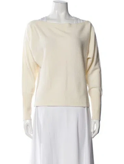 Pre-owned Intermix Cashmere Bateau Neckline Sweater In Neutral