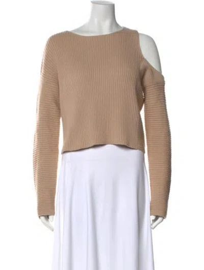Pre-owned Intermix Cashmere Bateau Neckline Sweater In Neutral