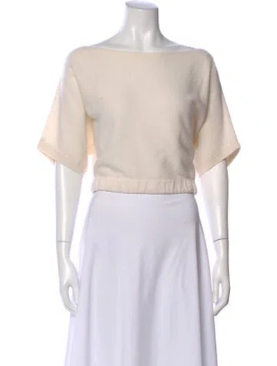 Pre-owned Intermix Cashmere Bateau Neckline Sweater In Neutral
