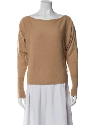 Pre-owned Intermix Cashmere Bateau Neckline Sweater In Neutral