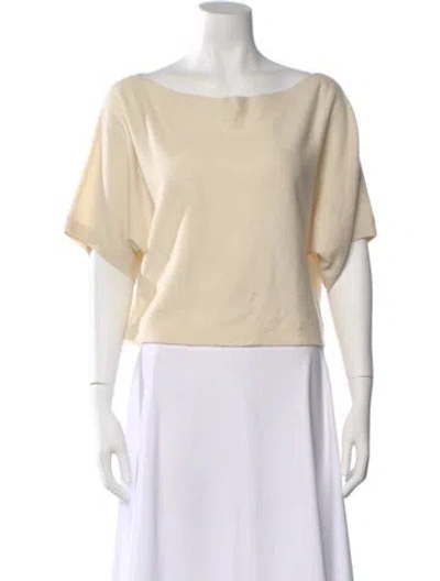 Pre-owned Intermix Cashmere Bateau Neckline Sweater In Neutral