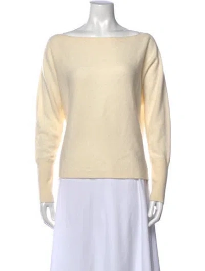 Pre-owned Intermix Cashmere Bateau Neckline Sweater In Neutral