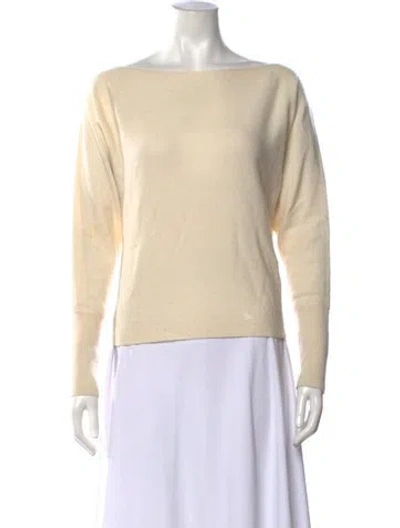 Pre-owned Intermix Cashmere Bateau Neckline Sweater In Neutrals