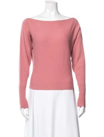 Pre-owned Intermix Cashmere Bateau Neckline Sweater In Pink
