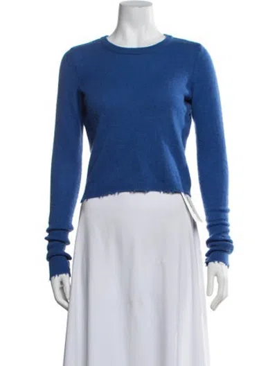 Pre-owned Intermix Cashmere Crew Neck Sweater In Blue