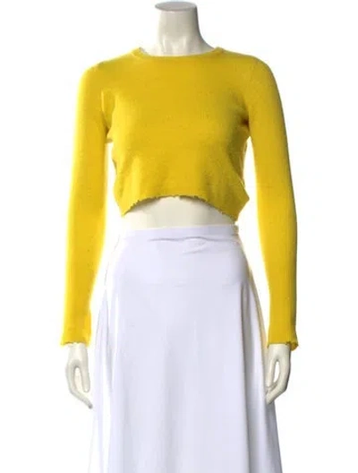 Pre-owned Intermix Cashmere Crew Neck Sweater In Yellow