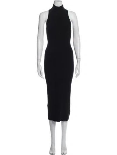 Pre-owned Intermix Cashmere Midi Length Dress In Black