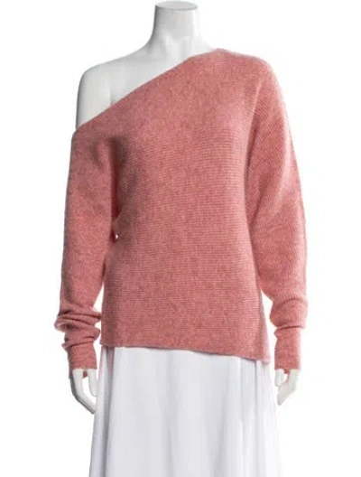 Pre-owned Intermix Cashmere Off-the-shoulder Sweater In Pink