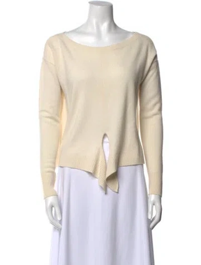 Pre-owned Intermix Cashmere Scoop Neck Sweater In Neutral