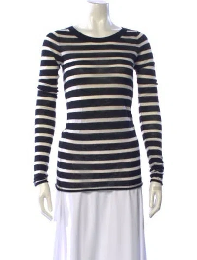 Pre-owned Intermix Cashmere Striped Sweater In Blue