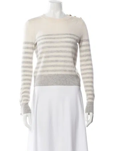Pre-owned Intermix Cashmere Striped Sweater In Neutral