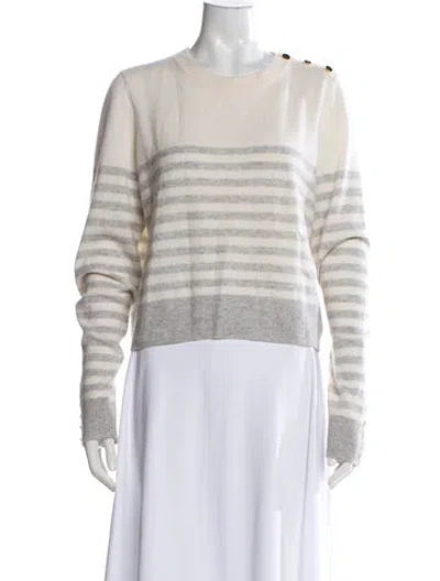 Pre-owned Intermix Cashmere Striped Sweater In Neutral
