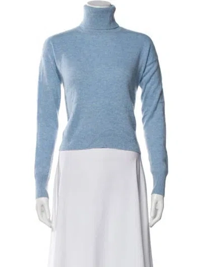 Pre-owned Intermix Cashmere Turtleneck Sweater In Blue