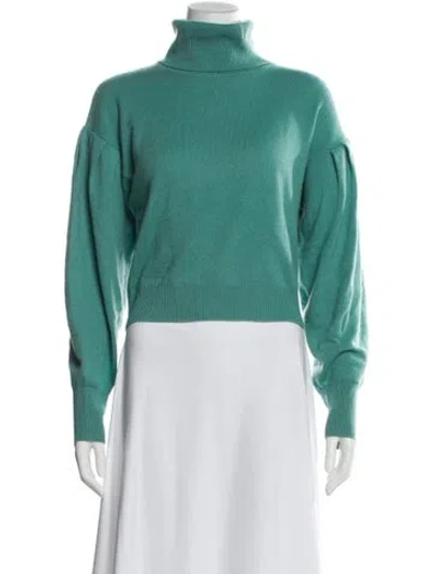 Pre-owned Intermix Cashmere Turtleneck Sweater In Green