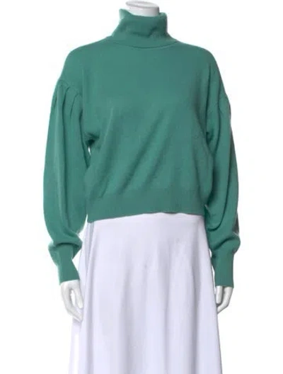Pre-owned Intermix Cashmere Turtleneck Sweater In Green