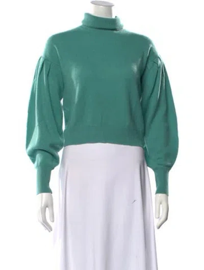 Pre-owned Intermix Cashmere Turtleneck Sweater In Green