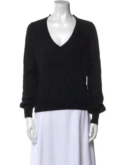 Pre-owned Intermix Cashmere V-neck Sweater In Black