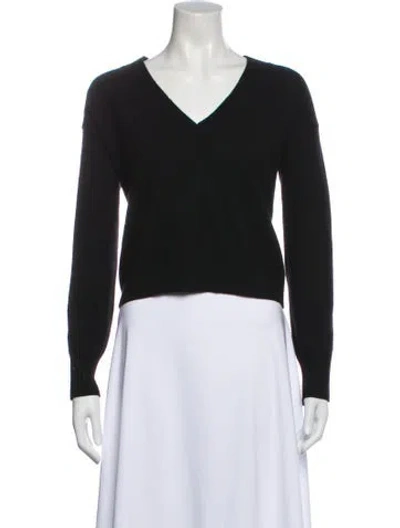 Pre-owned Intermix Cashmere V-neck Sweater In Black